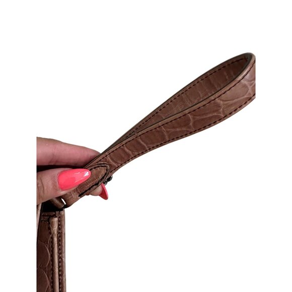 MIU MIU Mauve Crocodile Embossed Leather Clutch Crossbody Bag - Picture 12 of 13